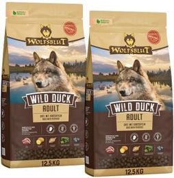 Produktbild von Wolfsblut Wild Duck Hund Trockenfutter Ente getreidefrei Adult 25 kg - 2 x 12,5 kg