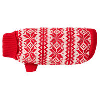 Produktbild von Wolters Cat&Dog Strickpullover Thore für Hund und Katze rot/weiß mit 30 cm Rückenlänge
