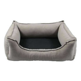 Produktbild von Wolters Dog Lounge Noble Stripes Hundebett aus Baumwolle Beige Grau Größe L