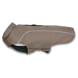 Produktbild von Wolters Easy Rain Regenjacke für Dackel in Beige mit wasserdichtem Polyester und Rückenlänge 42 cm