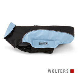 Produktbild von Wolters Easy Rain Regenjacke für Hunde aus Polyester in Schwarz/Blau wasserdicht