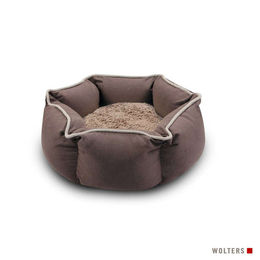 Produktbild von Wolters Eco-Well Hundebett aus Bio-Baumwolle für kleine Hunde und Katzen braun/beige Größe S