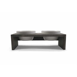 Wolters Gohan Erhöhter Doppelnapf aus Holz Walnuss Braun Größe S - 2 x 0,4 l – Bild 1 von 5