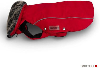 Wolters Hundemantel Amundsen Winterjacke für Dackel Rot mit wasserabweisender Funktion und Kunstpelz – Bild 1 von 3