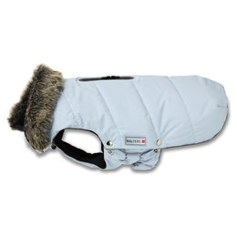 Produktbild von Wolters Hundeparka mit Fellkragen wasserdicht in Light Blue mit 36 cm Rückenlänge