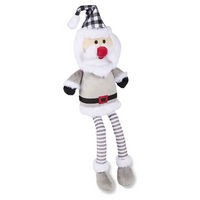 Produktbild von Wolters Hundespielzeug Weihnachtsmann Plüschspielzeug aus recyceltem Polyester Grau Weiß Größe L