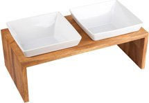 Wolters Meshidai True Erhöhter Doppelnapf aus Holz für Hunde in Braun Größe L - 2,1 l – Bild 1 von 6