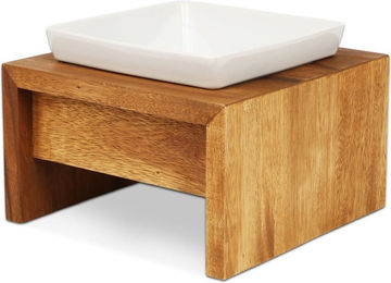 Wolters Meshidai True Erhöhter Futternapf aus Holz für Hunde und Katzen Größe M Braun – Bild 1 von 10