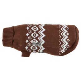 Produktbild von Wolters Norweger Pullover Braun Weiß für kleine bis mittelgroße Hunde Rückenlänge 35 cm