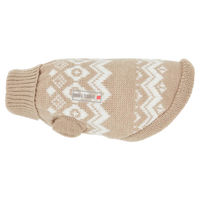 Produktbild von Wolters Norweger Strickpullover für kleine bis mittlere Hunde in Beige und Weiß mit 50 cm Rückenlänge