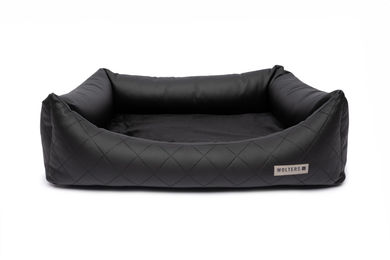 Produktbild von WOLTERS Ortho Care Hundelounge Hundebett für Senior Hunde aus Kunstleder in Schwarz mit OEKO-TEX STANDARD 100