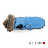 Produktbild von Wolters Parka Jacke mit Fellkragen aus Polyester in Riverside Blue wasserdicht und warm für kleine Hunde