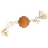 Produktbild von Wolters Pure Nature Hundeball am Seil aus Naturkautschuk Braun Größe L - 25 cm