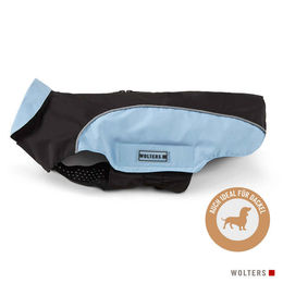 Produktbild von Wolters Regenjacke Easy Rain für Dackel schwarz/sky blue waterproof Polyester Rückenlänge 46 cm