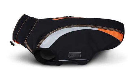 Wolters Regenjacke Xtra Strong für Dackel aus Nylon wasserdicht Schwarz Neon Orange – Bild 1 von 6