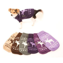 Wolters Strickpullover Elch für kleine Hunde in Grau/Weiß – Bild 1 von 3