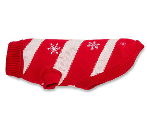 Wolters Strickpullover Frosty für kleine Hunde rot/weiß Rückenlänge 40 cm – Bild 1 von 3