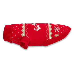 Wolters Strickpullover Santa für Hunde in Rot/Gold mit 25 cm Rückenlänge - 25 cm – Bild 1 von 5
