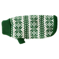 Produktbild von Wolters Strickpullover Thore für kleine bis mittlere Hunde in Grün/Weiß mit 30 cm Rückenlänge