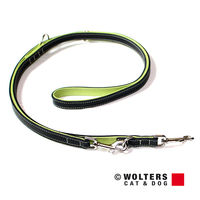 Produktbild von Wolters Terranova Führleine aus Fettleder Schwarz/Grün 200 cm - 200 cm