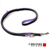 Produktbild von Wolters Terranova Führleine aus Leder Schwarz/Lila 200 cm x 20 mm