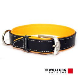Produktbild von Wolters Terranova Hundehalsband aus Bio-Fettleder in Schwarz/Mango