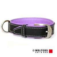 Produktbild von Wolters Terranova Hundehalsband aus Fettleder in Schwarz/Lila mit 65 cm Halsumfang