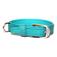 Produktbild von Wolters Terravita Lederhalsband flach in Türkis 50 cm x 30 mm