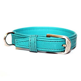 Produktbild von Wolters Terravita Lederhalsband flach in Türkis Blau Rosa Größe L