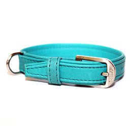 Produktbild von Wolters Terravita Lederhalsband flach petrol blau türkis 35 cm 20 mm