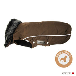Produktbild von Wolters Winterjacke Amundsen für Dackel in Kastanie Braun wasserdicht mit Rückenlänge 42 cm