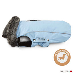 Produktbild von Wolters Winterjacke Amundsen für Dackel in Sky Blue wasserdicht aus Polyester mit 44 cm Rückenlänge