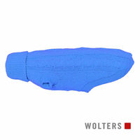 Produktbild von Wolters Zopf-Strickpullover für Hunde in Aqua mit einer Rückenlänge von 30 cm