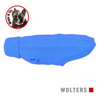 Produktbild von Wolters Zopf-Strickpullover für Hunde in Aqua mit einer Rückenlänge von 50 cm
