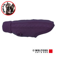 Produktbild von Wolters Zopf-Strickpullover für Hunde in Brombeere Rückenlänge 40 cm