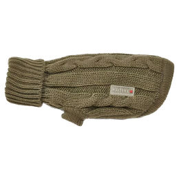 Produktbild von Wolters Zopf-Strickpullover für Hunde in Grün mit Rückenlänge 45 cm