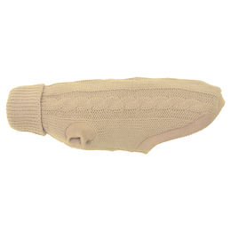 Produktbild von Wolters Zopf-Strickpullover für Hunde und Katzen beige mit 30 cm Rückenlänge