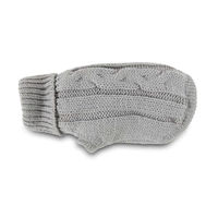 Produktbild von Wolters Zopf-Strickpullover für kleine bis mittelgroße Hunde in Silber mit 30 cm Rückenlänge