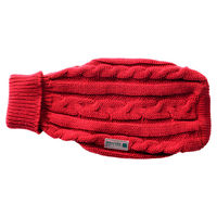 Produktbild von Wolters Zopf-Strickpullover für kleine Hunde in Rot mit einer Rückenlänge von 30 cm