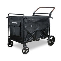 Produktbild von WONDERFOLD 3 in 1 Kinder- und Haustierwagen als Reisebuggy und Fahrradanhänger mit Kunstleder in Schwarz