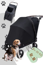 Wonderfold Fahrradanhänger PFL Pet Medium Hundebuggy Schwarz aus Kunstleder für alle Altersstufen – Bild 1 von 5