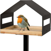 Produktbild von WONDERMAKE Design Vogelhaus mit Ständer aus Metall und Holz wetterfest XL