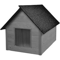 Produktbild von Woodok Hundehütte aus Holz XL wasserdicht in Grau oder Natur