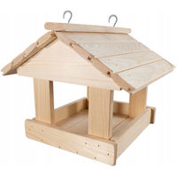 Produktbild von Woodok Vogelfutterhaus aus Fichtenholz mit Giebeldach und 2 Aufhängehaken 30x 28x25 cm