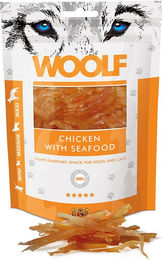 Produktbild von WOOLF Belohnungssnack Huhn mit Meeresfrüchten Glutenfrei für ausgewachsene Tiere 100g - 100 g