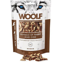 Produktbild von WOOLF Belohnungssnack Kaninchen und Kabeljau Dreiecke glutenfrei und ohne Konservierungsstoffe 100g - 100 g