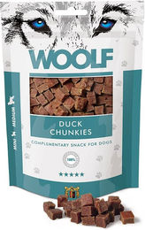 Produktbild von WOOLF Duck Chunkies Entenhäppchen Belohnungssnack für Hunde mit hohem Fleischanteil glutenfrei 100g - 100 g