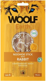 Produktbild von WOOLF Earth Noohide Stick Kaninchen mit Rind ohne Zucker 90g - 10 x 90 g