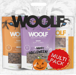 Produktbild von WOOLF Halloween Hundesnacks Multipack Mix Pute Wild Huhn getreidefrei glutenfrei 3x100g