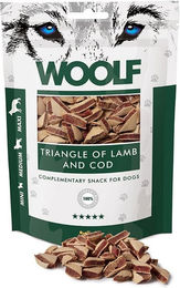 Produktbild von WOOLF Hund Belohnungssnack Lamm und Kabeljau Dreiecke glutenfrei 100g - 100 g